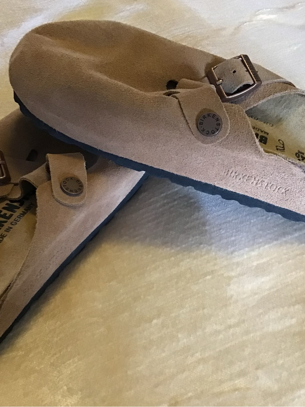 Birkenstock Women’s Suede Slip-On Clog in Taupe